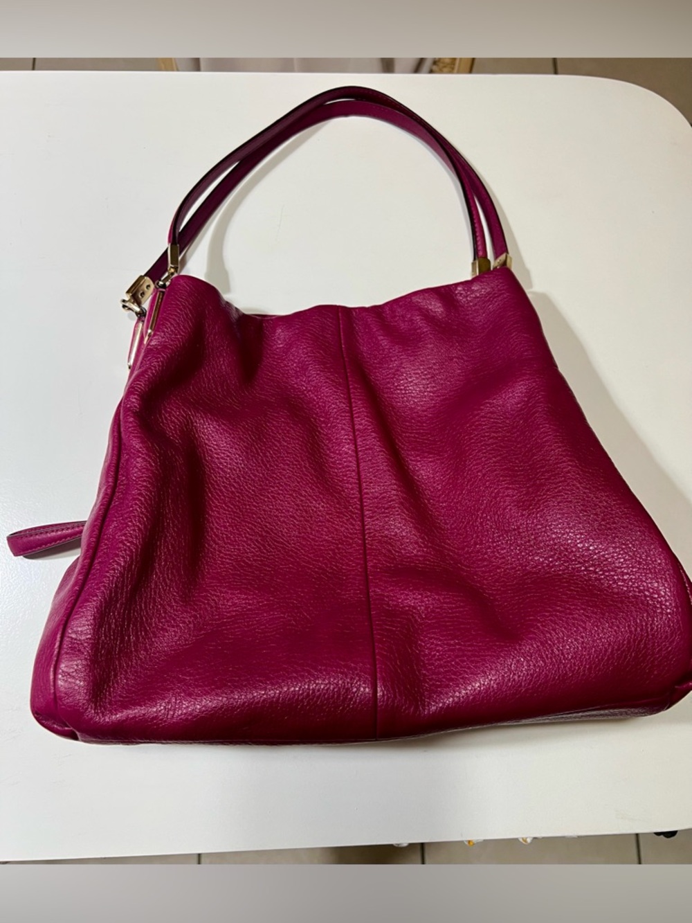 COACH Phoebe Pebbled Leather Shoulder Bag